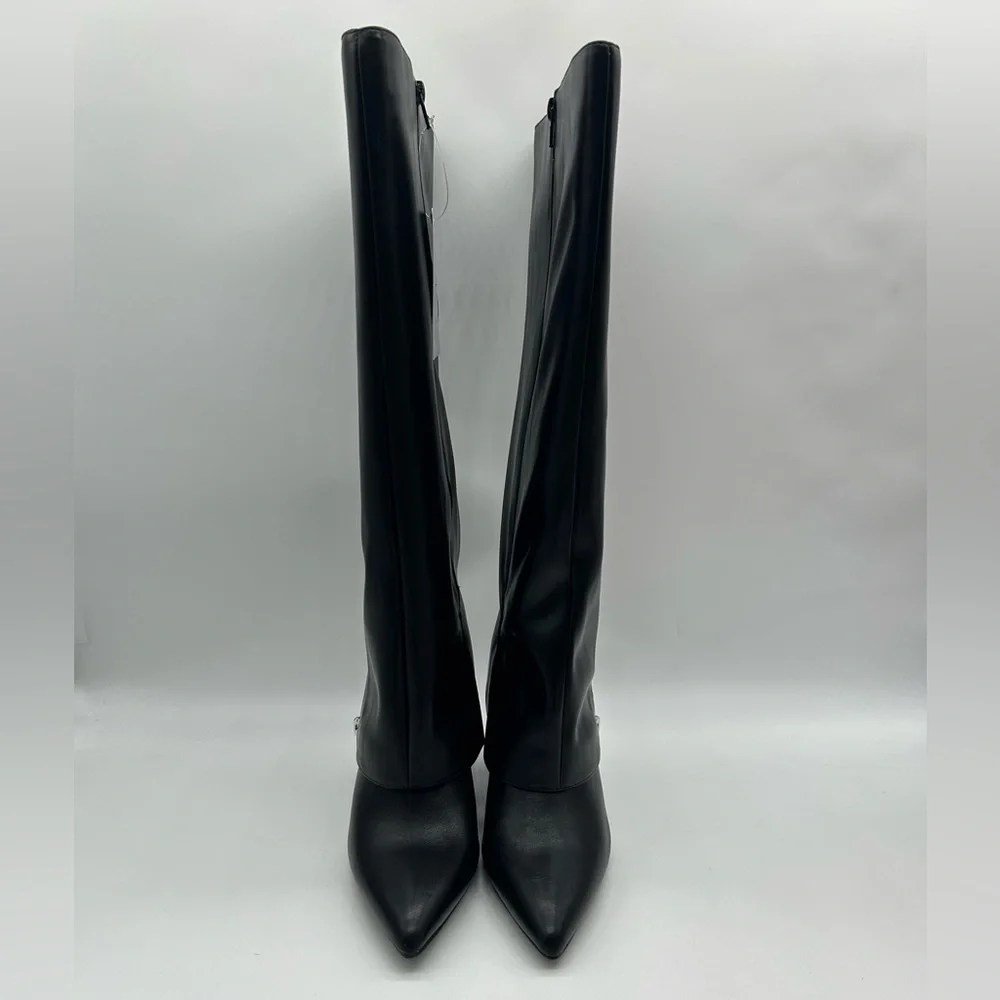 Scoop Black Knee-High Block Heel Boots | Dual Side Zippers | Women’s 8 | NWT